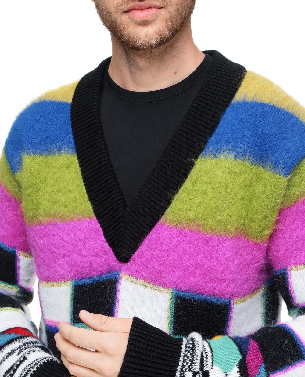Вовняний пуловер Dolce&Gabbana GXH47T-JCMI1, різнокольоровий колір • Купити в інтернет-магазині Kameron