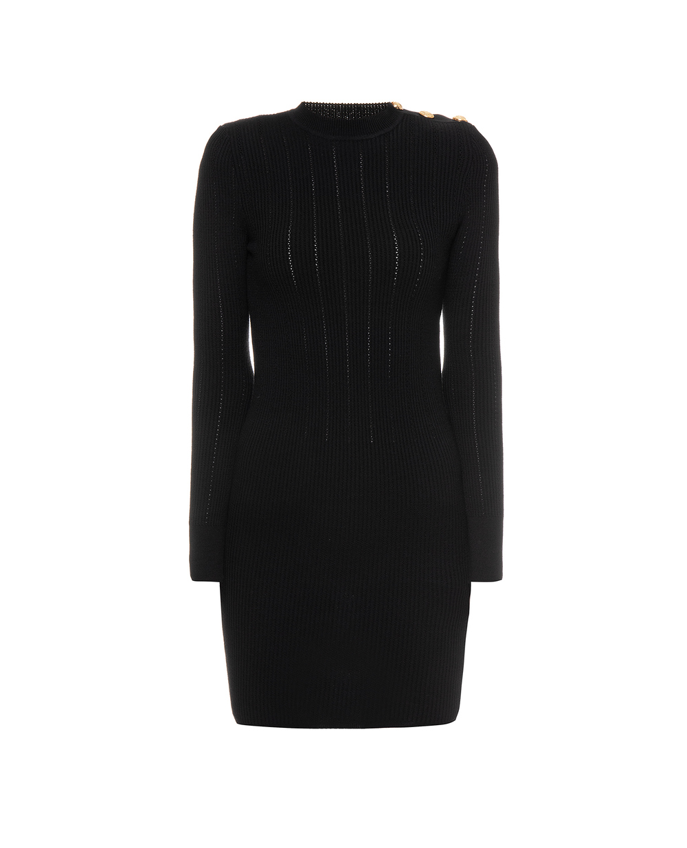 Шерстяное платье Balmain 143745-K014, черный цвет • Купить в интернет-магазине Kameron