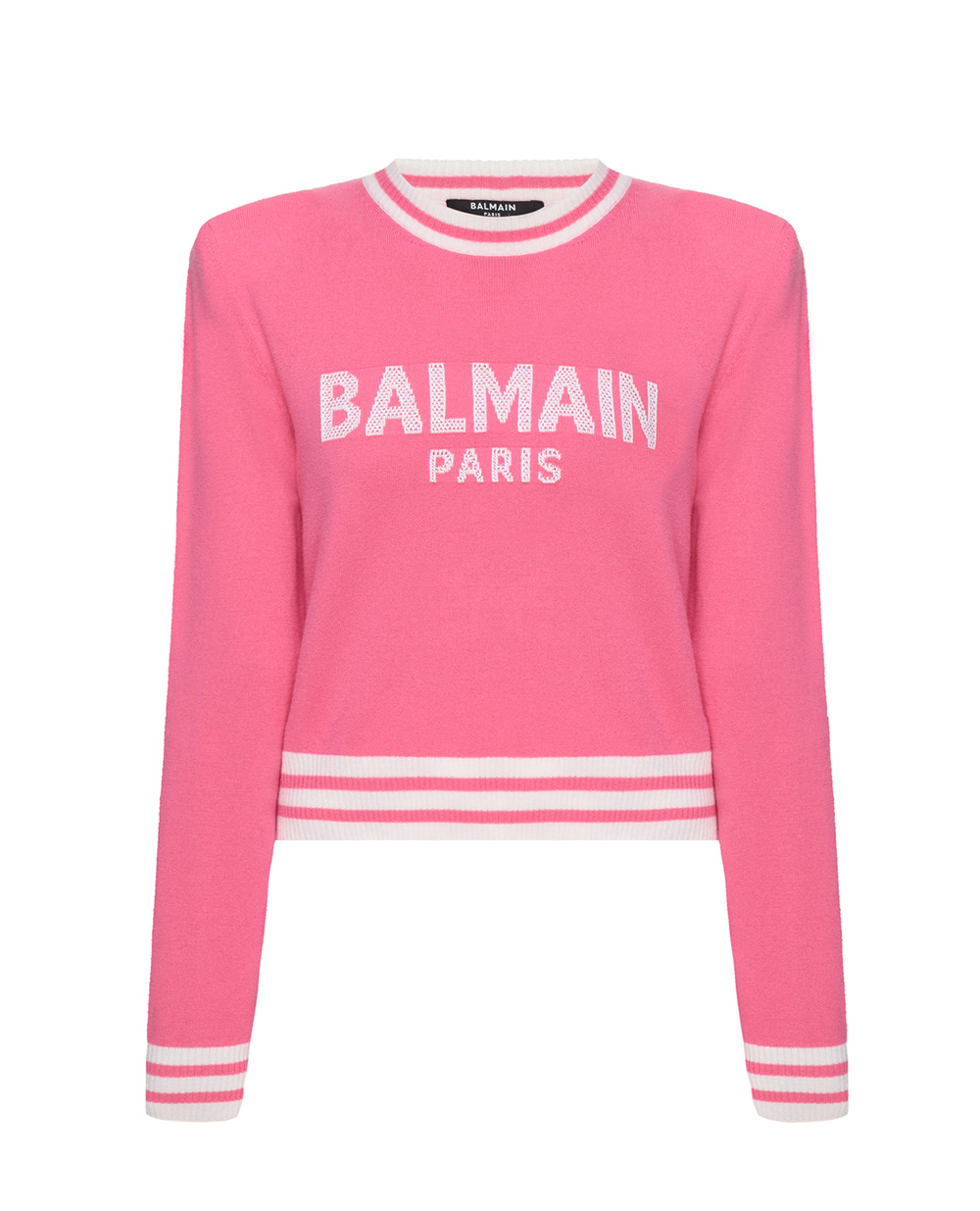 Шерстяной джемпер Balmain VF13120K225, розовый цвет • Купить в интернет-магазине Kameron