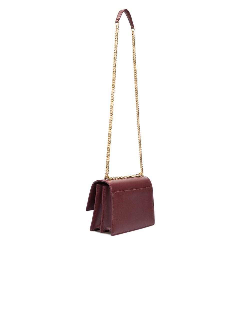 Шкіряна сумка Sunset Medium Saint Laurent 442906-D420W, бордовий колір • Купити в інтернет-магазині Kameron