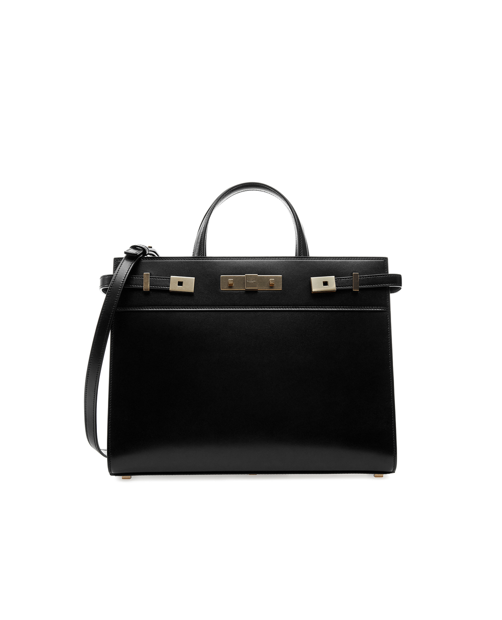 Шкіряна сумка Manhattan Saint Laurent 568702-0SX0W-, чорний колір • Купити в інтернет-магазині Kameron