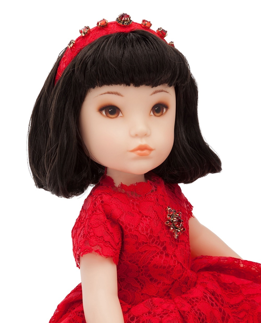 Лялька із сукнею з мереживом Dolce&Gabbana LCJA18-G7VAW, красный колір • Купити в інтернет-магазині Kameron