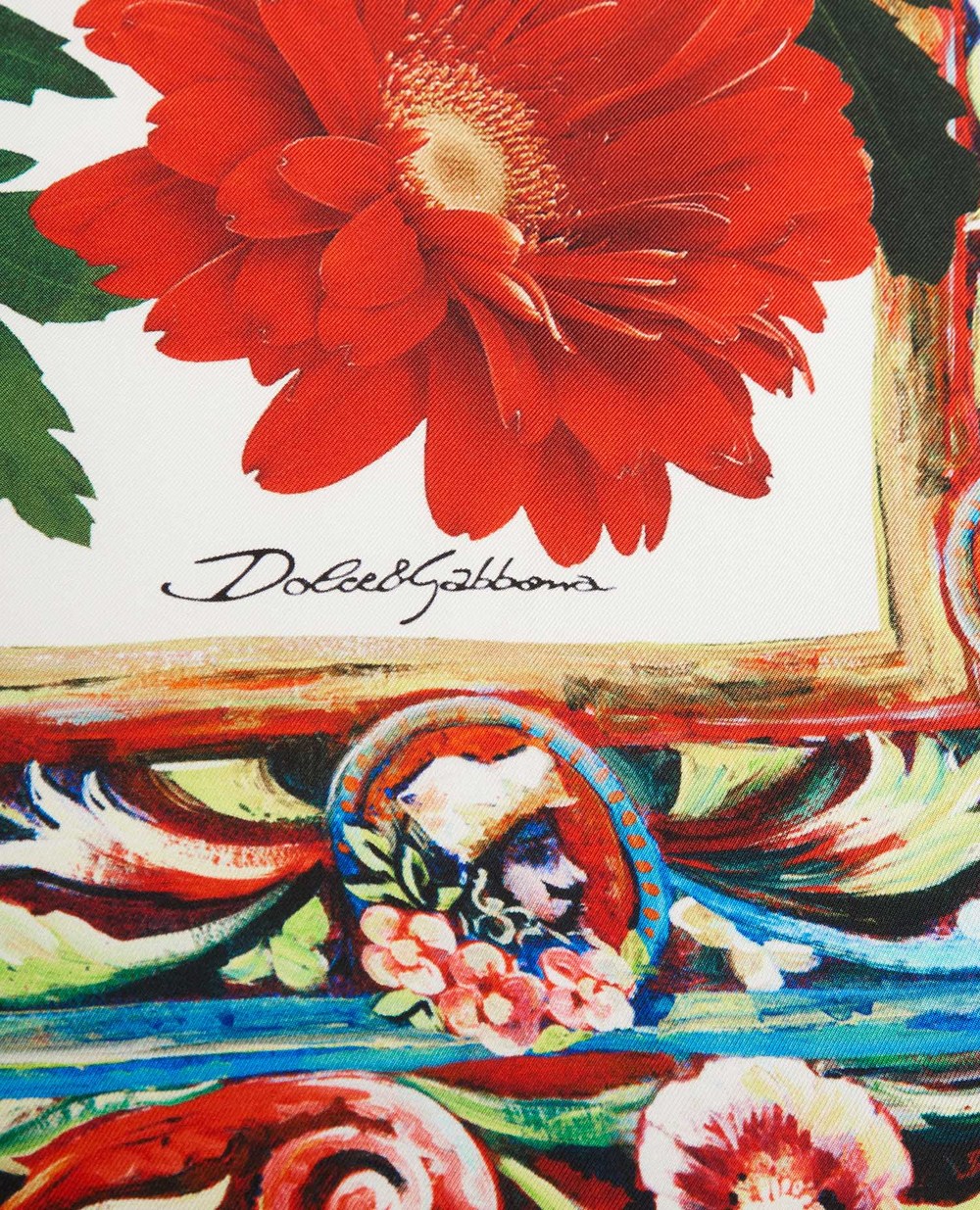шовкова хустинка Dolce&Gabbana FN092R-G0TFY, різнокольоровий колір • Купити в інтернет-магазині Kameron