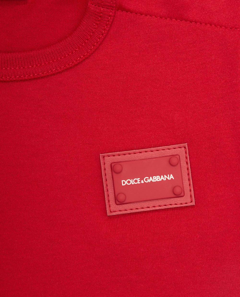 Детская футболка Dolce&Gabbana Kids L1JT7T-G7OLK, красный цвет • Купить в интернет-магазине Kameron