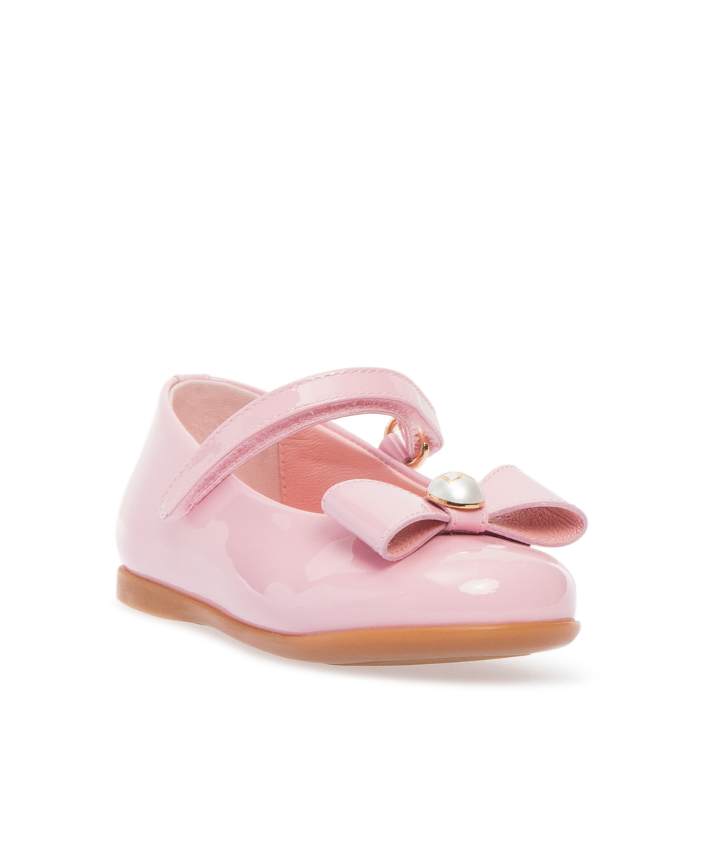 Детские лаковые балетки Dolce&Gabbana Kids D20068-A1328, розовый цвет • Купить в интернет-магазине Kameron