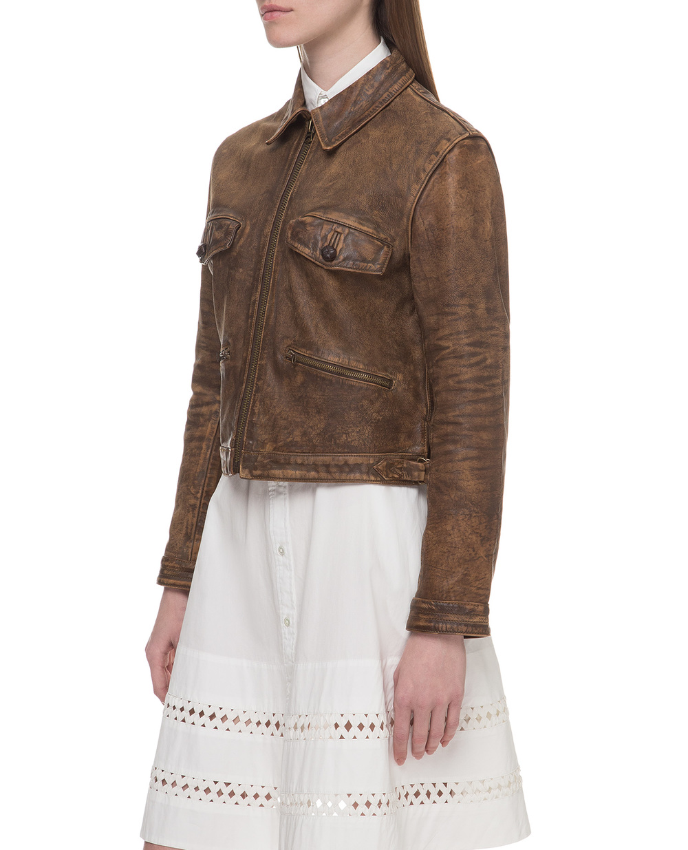 Шкіряна куртка Polo Ralph Lauren 717764001, коричневий колір • Купити в інтернет-магазині Kameron