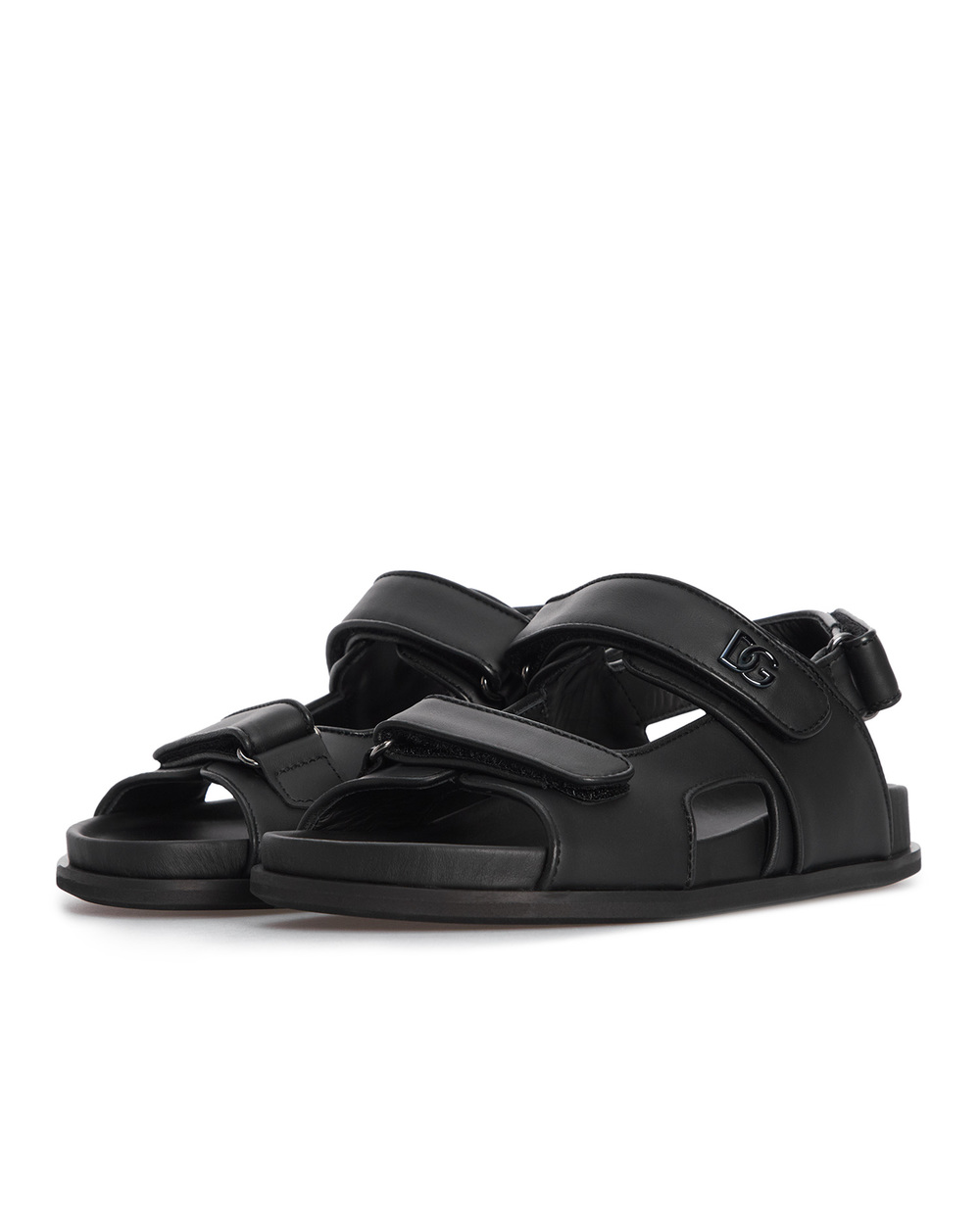 Детские кожаные сандалии Dolce&Gabbana DA5098-A1293-S, черный цвет • Купить в интернет-магазине Kameron