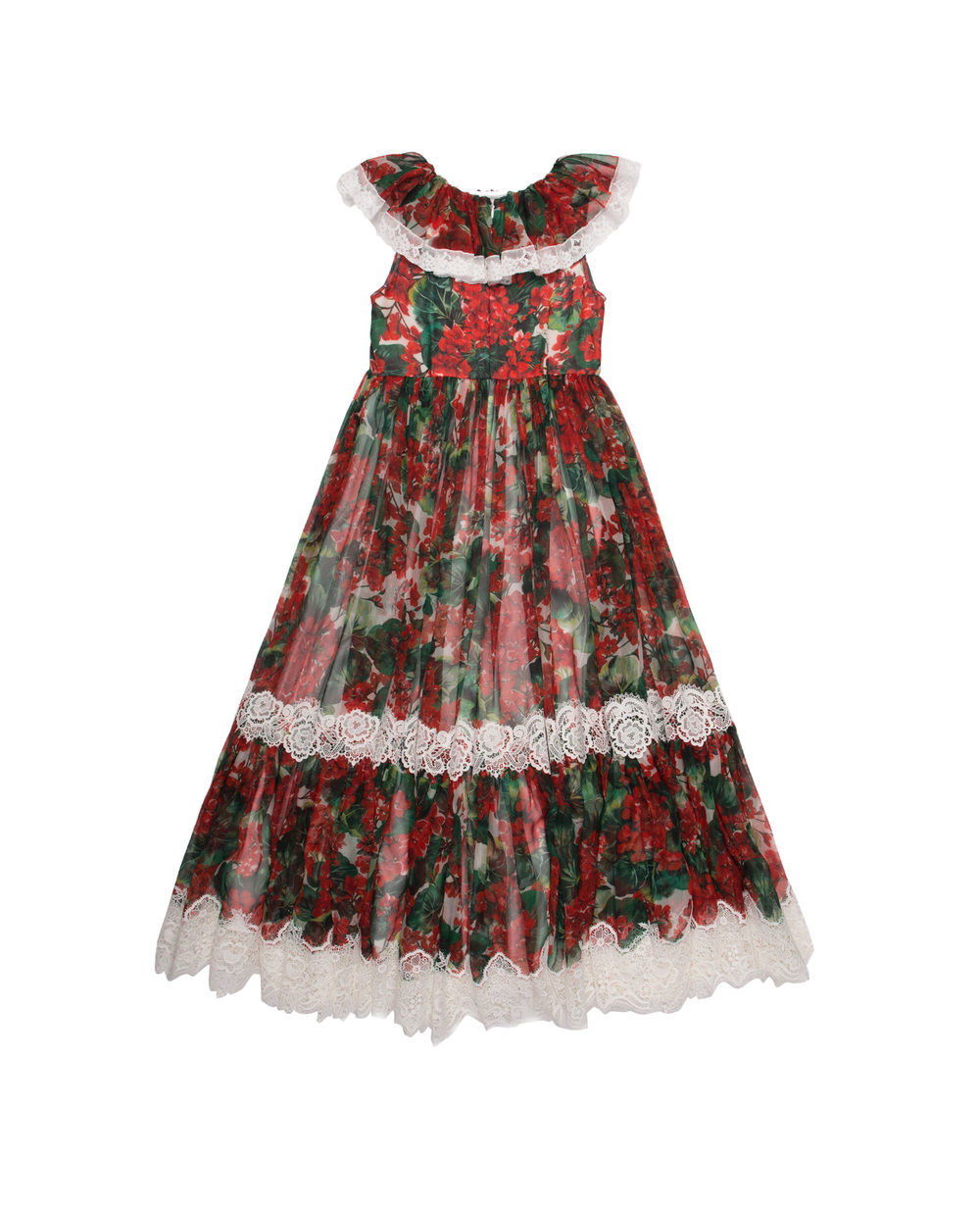 Детское шелковое платье Dolce&Gabbana Kids L51DM8-HS1ZV-B, красный цвет • Купить в интернет-магазине Kameron