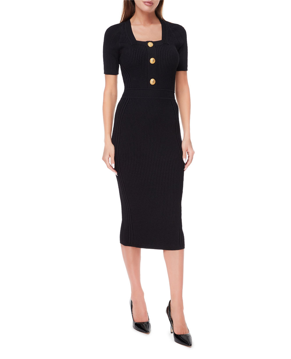 Платье Balmain BF1RK060KE18, черный цвет • Купить в интернет-магазине Kameron