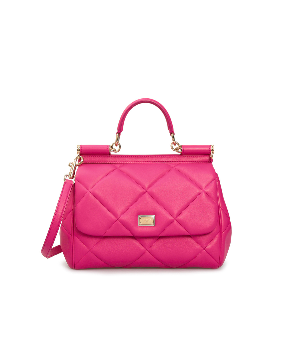 Шкіряна сумка Sicily Dolce&Gabbana BB6002-AW591, рожевий колір • Купити в інтернет-магазині Kameron