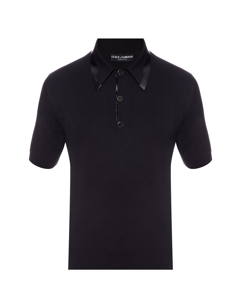 Шелковое поло Dolce&Gabbana GXD90T-JBMI3, черный цвет • Купить в интернет-магазине Kameron