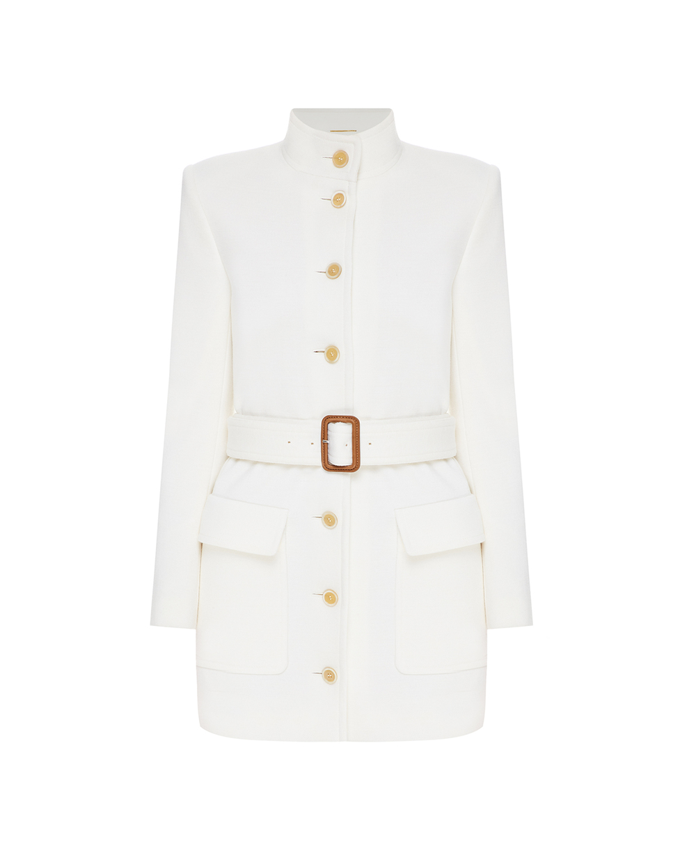 Шерстяное пальто Saint Laurent 659808-Y288V, белый цвет • Купить в интернет-магазине Kameron