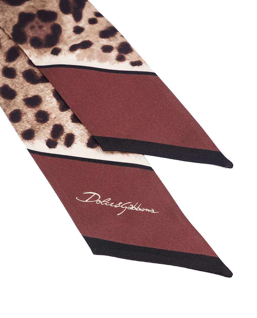 Шелковая повязка Dolce&Gabbana FS215A-GDBY0, коричневый цвет • Купить в интернет-магазине Kameron