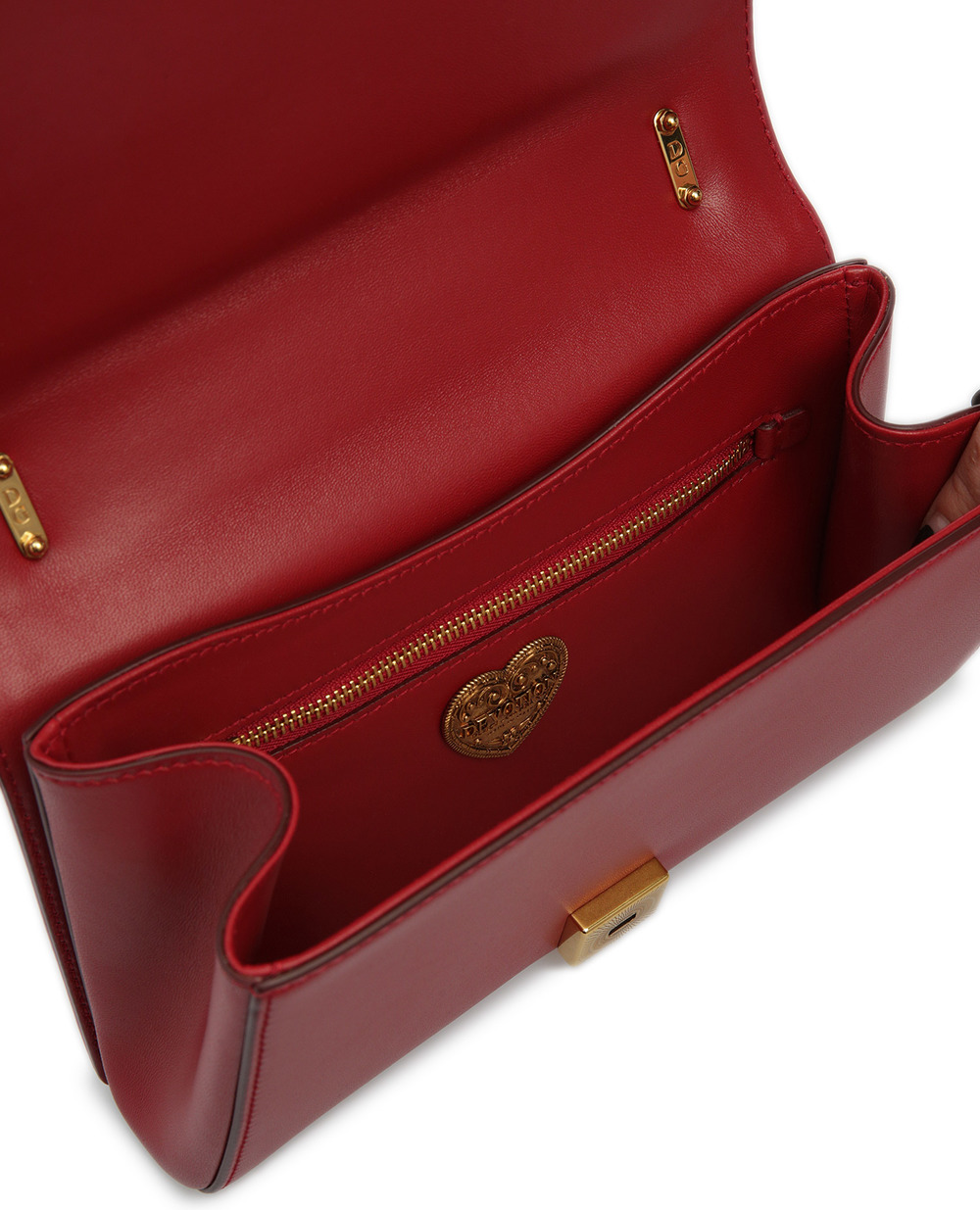 Кожаная сумка Devotion Medium Dolce&Gabbana BB6652-AV967, красный цвет • Купить в интернет-магазине Kameron