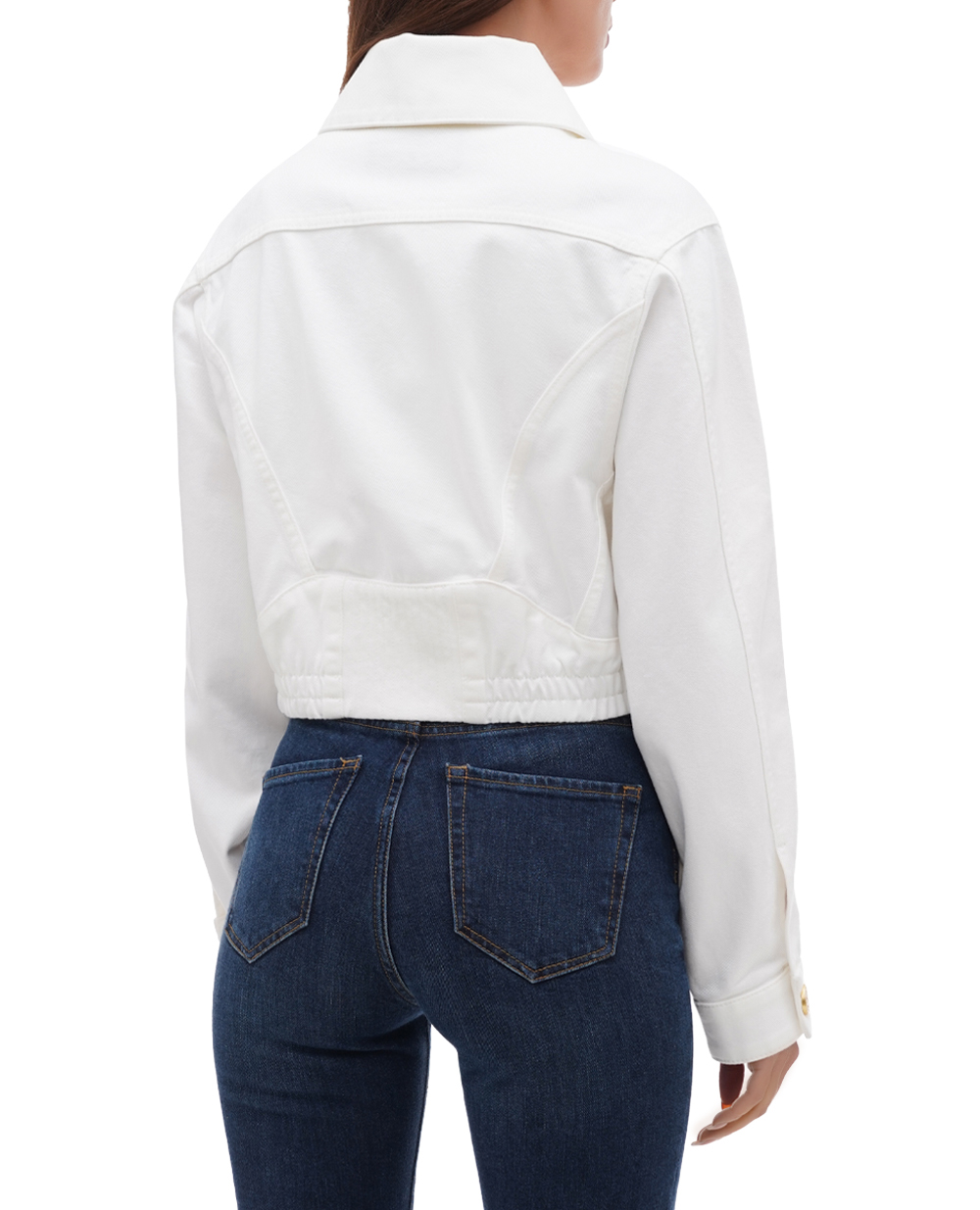 Джинсовая куртка Balmain CF1TC083DB69, белый цвет • Купить в интернет-магазине Kameron
