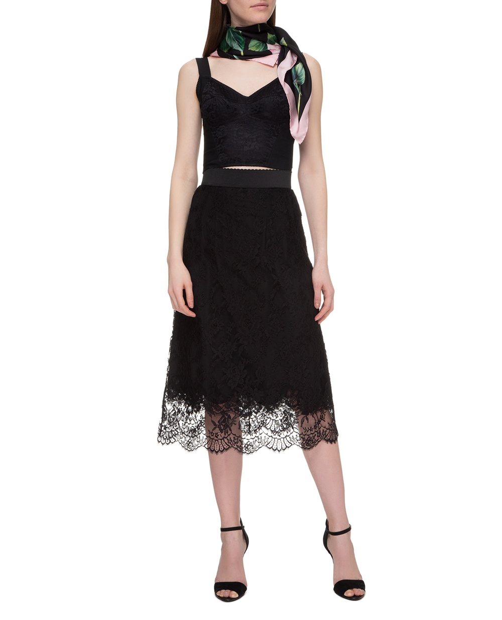 Кружевная юбка Dolce&Gabbana F4AY6T-HLMQJ, черный цвет • Купить в интернет-магазине Kameron