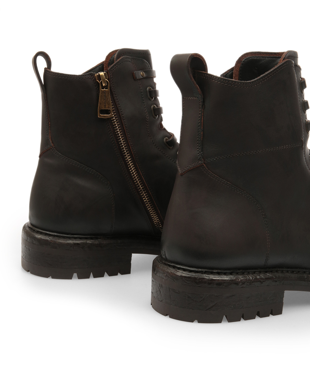 Кожаные ботинки Dolce&Gabbana A60331-AW374, коричневый цвет • Купить в интернет-магазине Kameron
