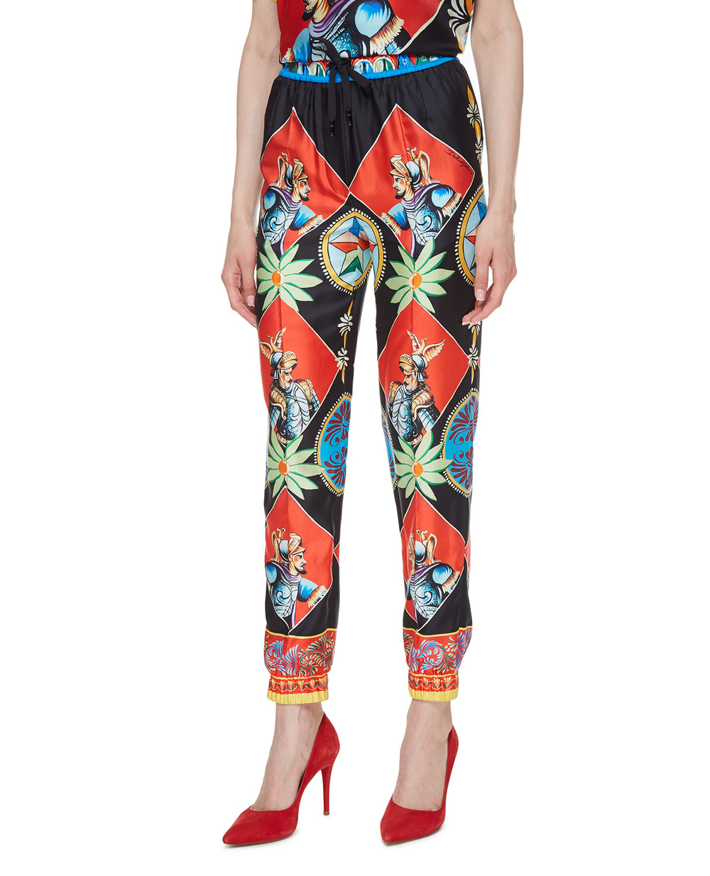 Шелковые брюки Dolce&Gabbana FTBPWT-FI1ND, разноцветный цвет • Купить в интернет-магазине Kameron