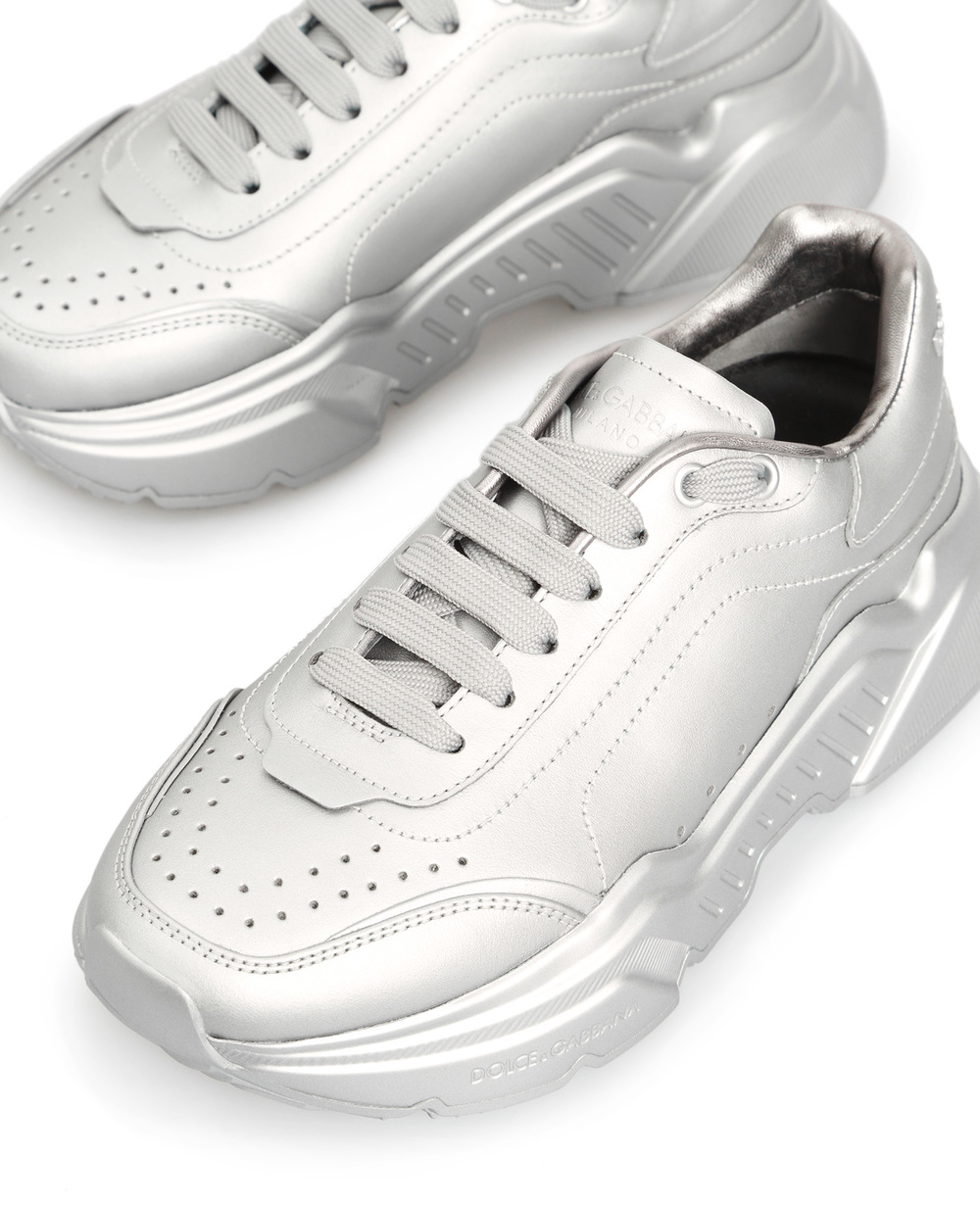Кожаные кроссовки DаyMaster Dolce&Gabbana CK1791-AQ342, серебряный цвет • Купить в интернет-магазине Kameron