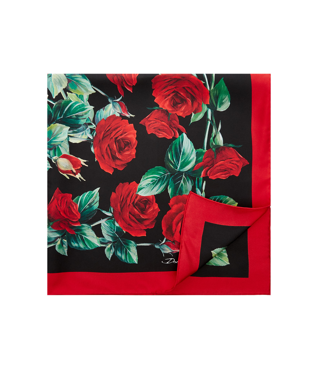 Шелковый платок Dolce&Gabbana FN092R-G0TGI, черный цвет • Купить в интернет-магазине Kameron