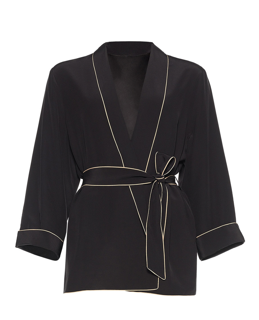 Шелковое кимоно UNIFORM ERES 222106, черный цвет • Купить в интернет-магазине Kameron