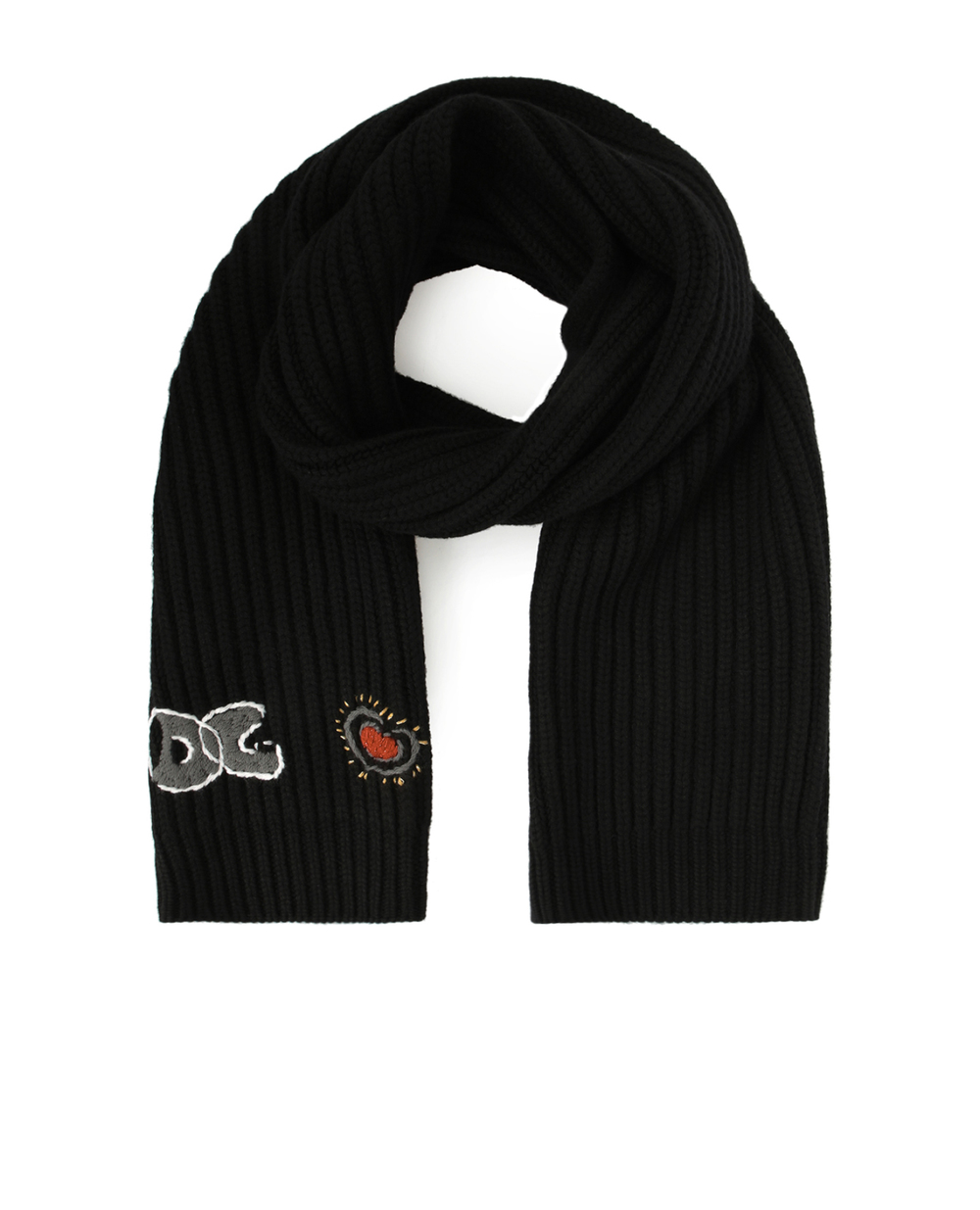Кашемировый шарф Dolce&Gabbana FX209Z-JAM9G, черный цвет • Купить в интернет-магазине Kameron