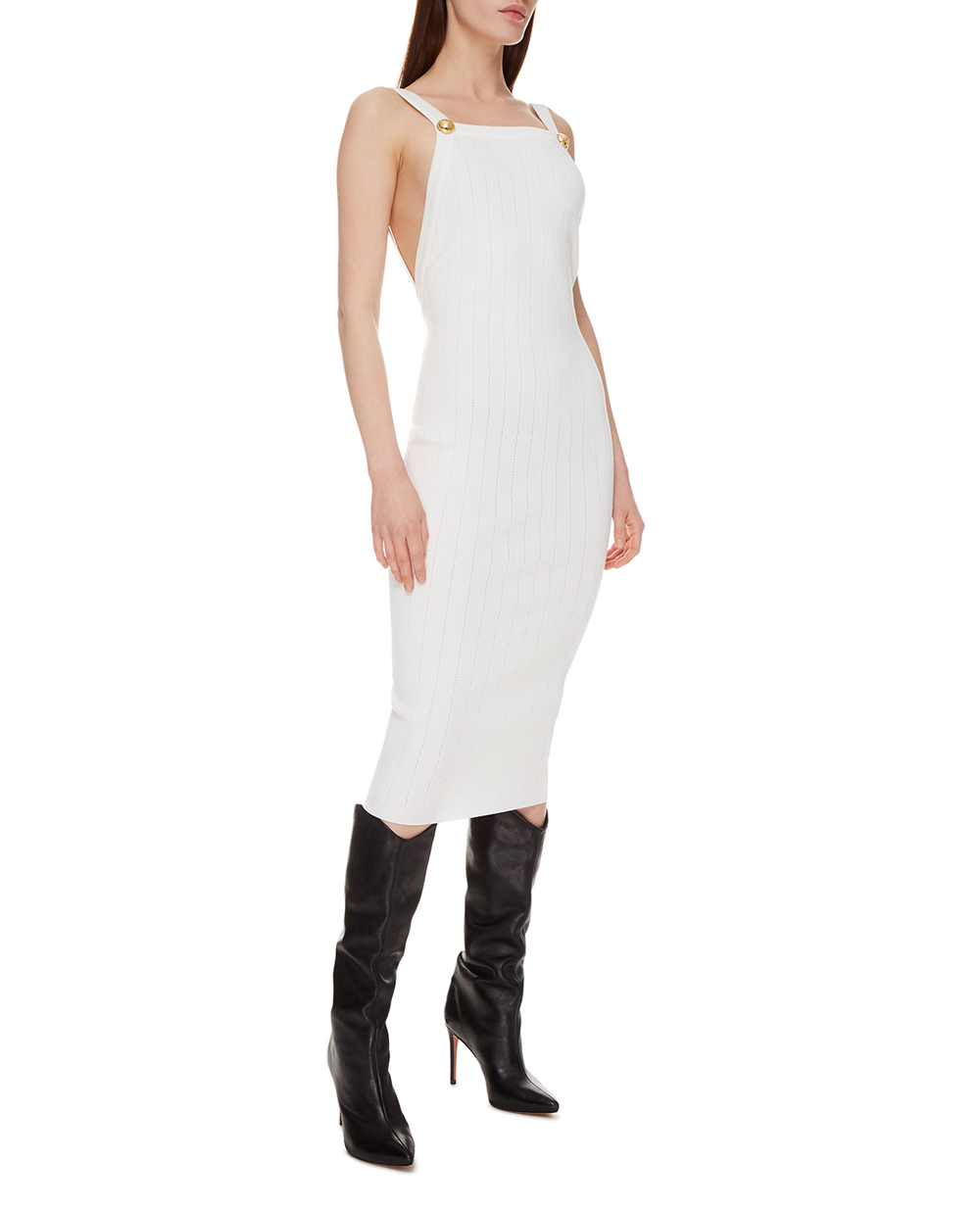 Сукня Balmain XF1RI030KB07, білий колір • Купити в інтернет-магазині Kameron