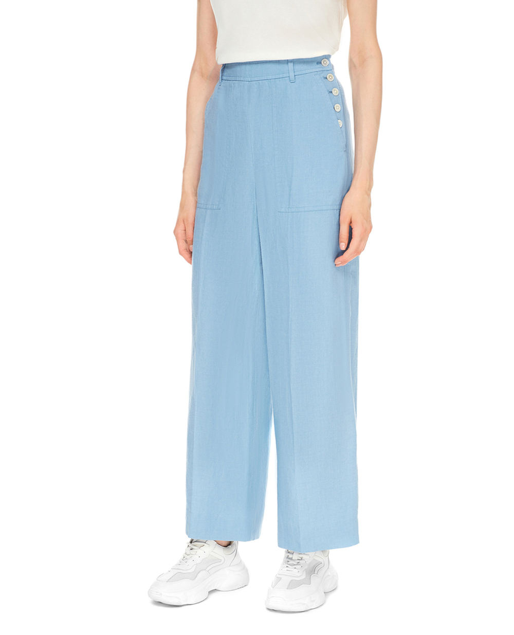 Лляні штани Polo Ralph Lauren 211837992001, блакитний колір • Купити в інтернет-магазині Kameron