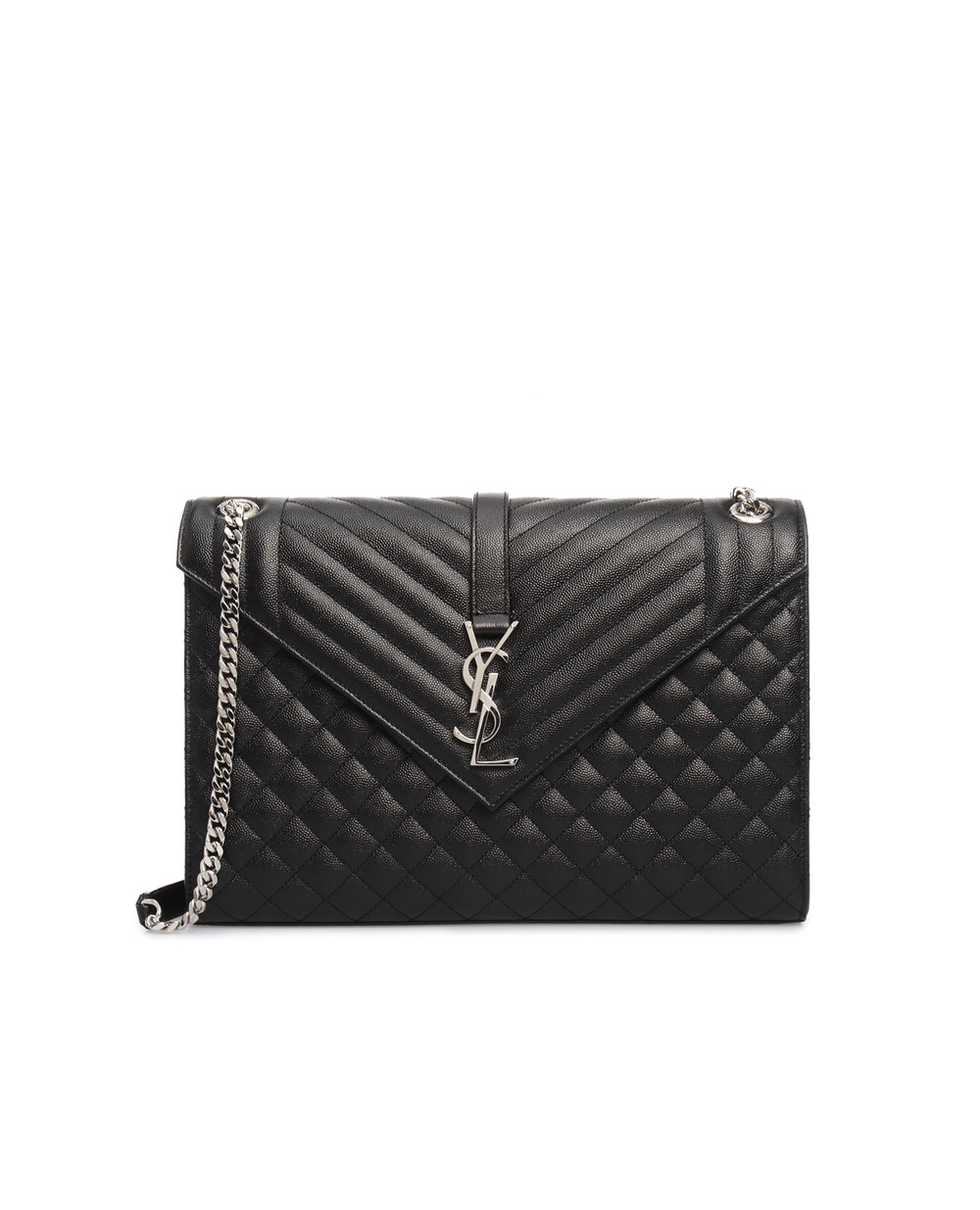 Кожаная сумка Envelope Large Saint Laurent 600166-BOW92, черный цвет • Купить в интернет-магазине Kameron