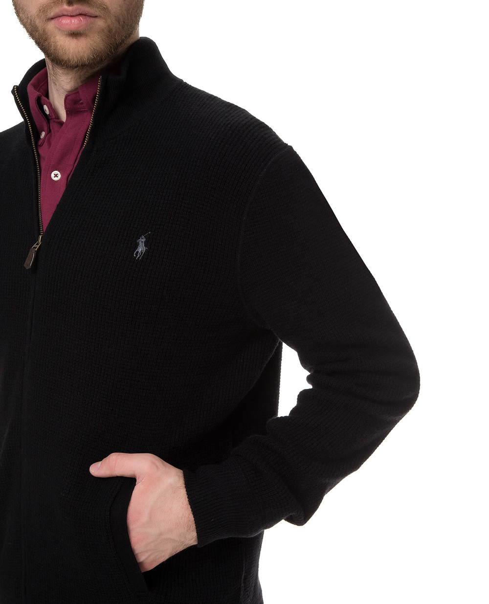 Вовняний кардиган Polo Ralph Lauren 710716745001, чорний колір • Купити в інтернет-магазині Kameron