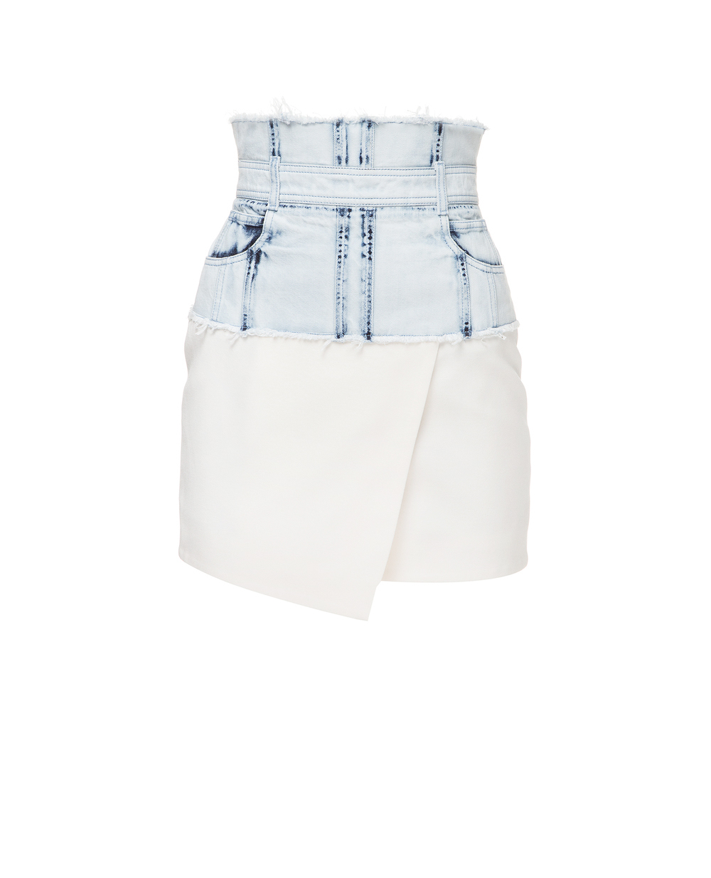 Джинсовая юбка Balmain TF14037D016, голубой цвет • Купить в интернет-магазине Kameron