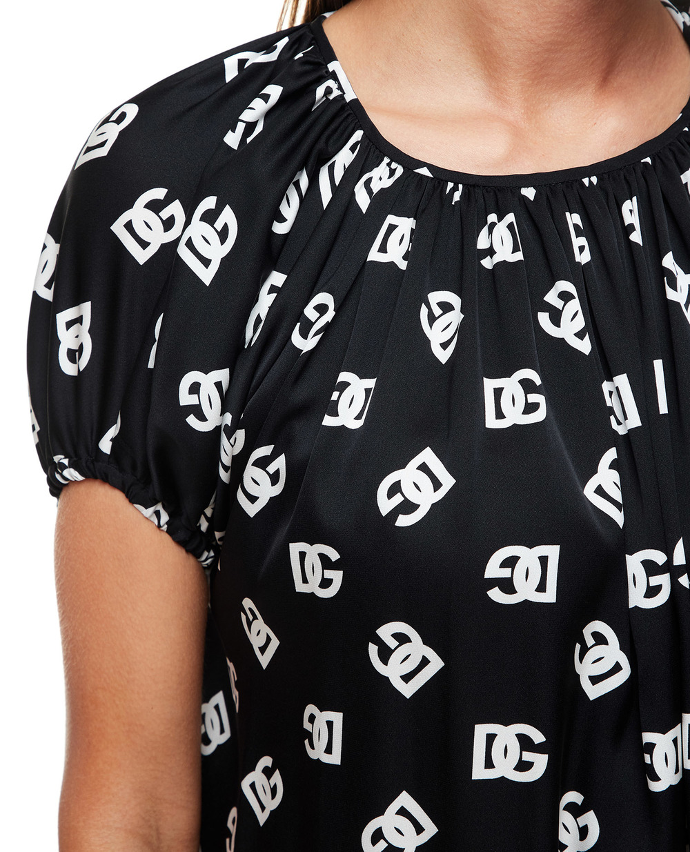 Шовкова блуза Dolce&Gabbana F761ST-FSA4I, чорний колір • Купити в інтернет-магазині Kameron