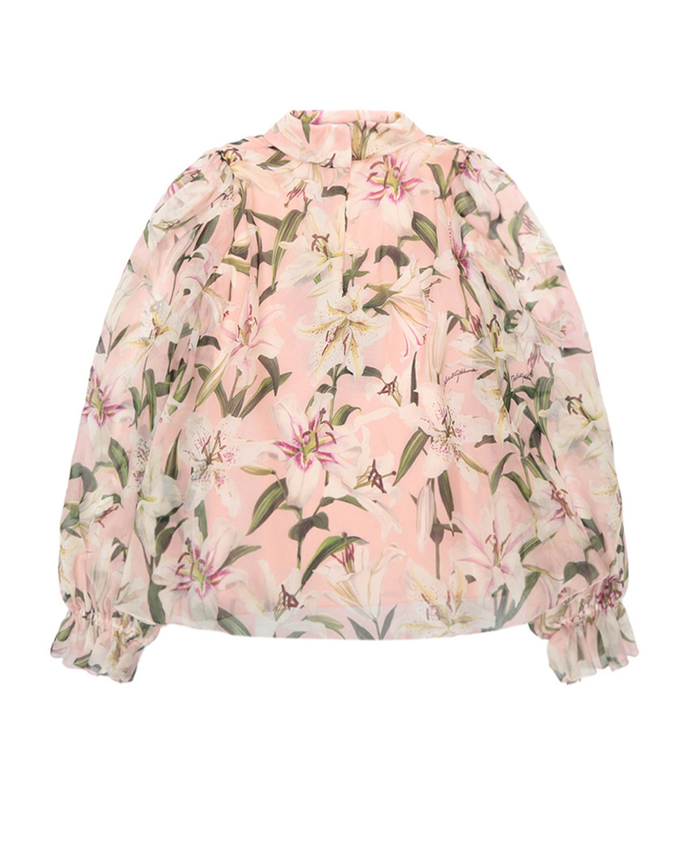 Шовкова блуза Dolce&Gabbana Kids L54S16-HS156-B, рожевий колір • Купити в інтернет-магазині Kameron
