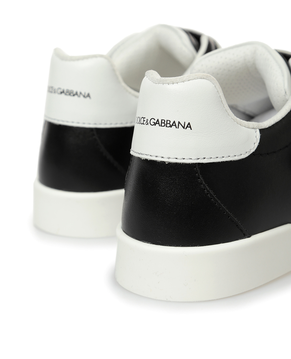 Кожаные кеды Portofino Light Dolce&Gabbana Kids DA0688-AZ634-M, черный цвет • Купить в интернет-магазине Kameron