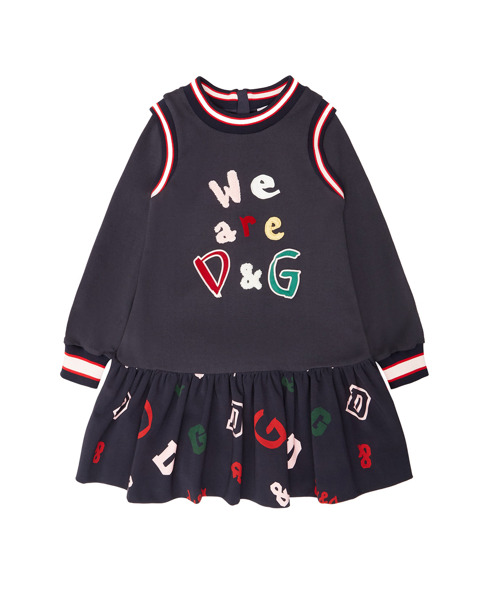 Платье Dolce&Gabbana Kids L5JD2A-G7WXH-S, синий цвет • Купить в интернет-магазине Kameron