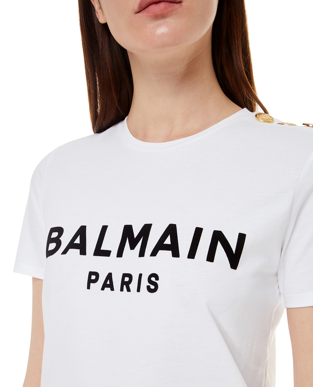 Футболка Balmain XF1EF005BB37, белый цвет • Купить в интернет-магазине Kameron