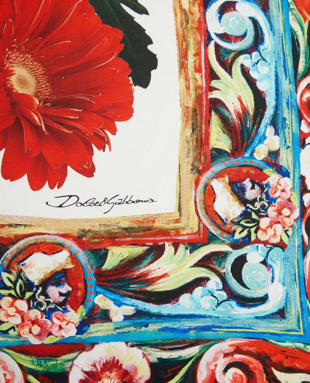 шовкова хустинка Dolce&Gabbana FN090R-G0TFY, різнокольоровий колір • Купити в інтернет-магазині Kameron