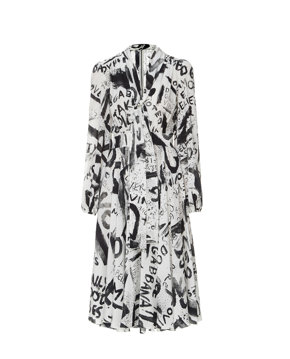 Шелковое платье Dolce&Gabbana F6R3AT-IS1JA, белый цвет • Купить в интернет-магазине Kameron