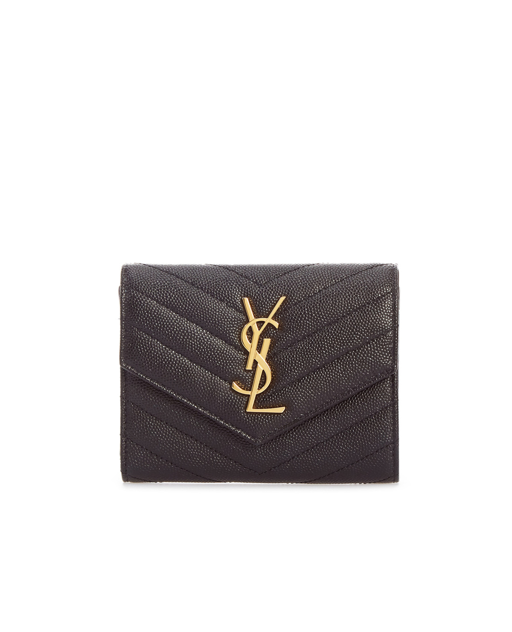 Шкіряний гаманець Saint Laurent 403943-BOW01-, чорний колір • Купити в інтернет-магазині Kameron