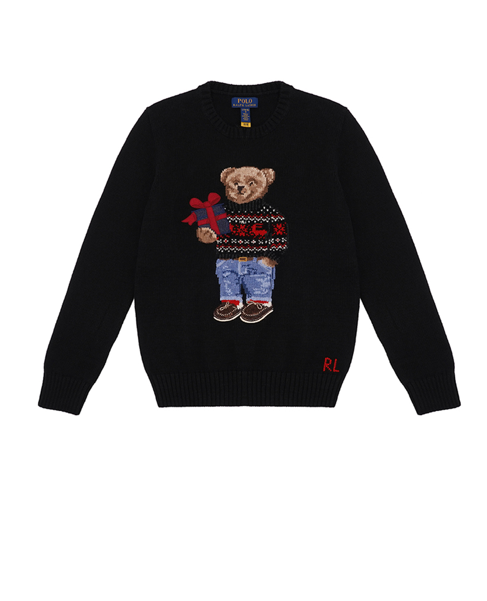 Детский джемпер хлопковый Polo Bear Polo Ralph Lauren Kids 322920665001, черный цвет • Купить в интернет-магазине Kameron