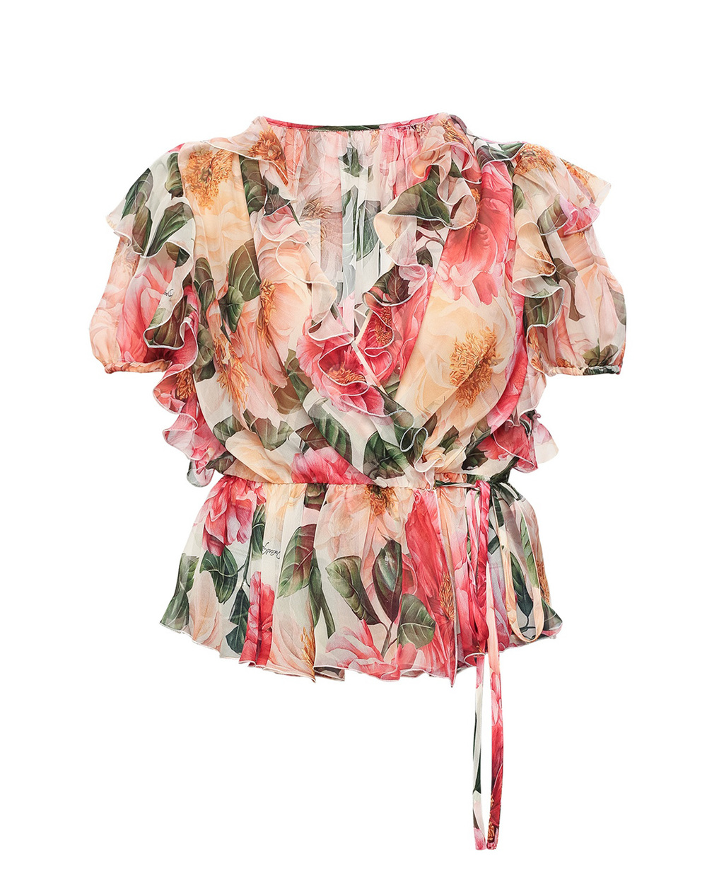 Шовкова блуза Dolce&Gabbana F5N40T-IS1E4, різнокольоровий колір • Купити в інтернет-магазині Kameron