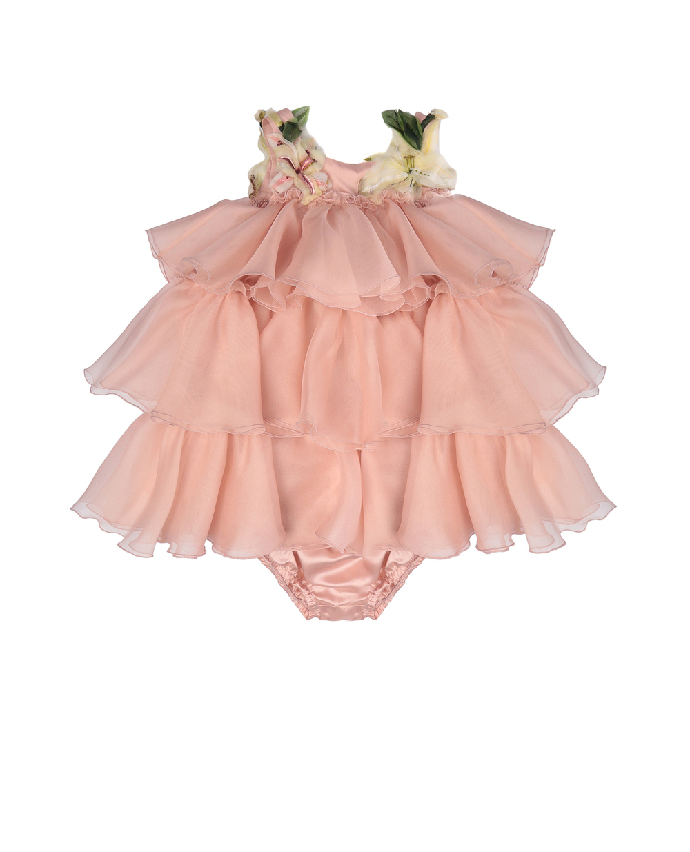 Шелковое платье Dolce&Gabbana Kids L21DR6-FU1BU, розовый цвет • Купить в интернет-магазине Kameron