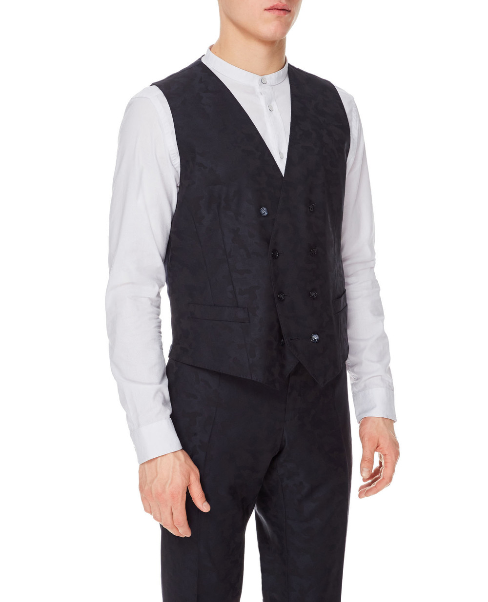 Вовняний костюм (піджак, жилет, штани) Dolce&Gabbana GKEJMT-FJ2B4, чорний колір • Купити в інтернет-магазині Kameron