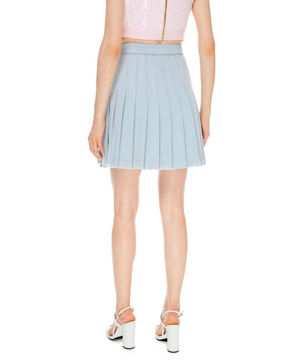 Джинсовая юбка Balmain WF1LB250D132, голубой цвет • Купить в интернет-магазине Kameron