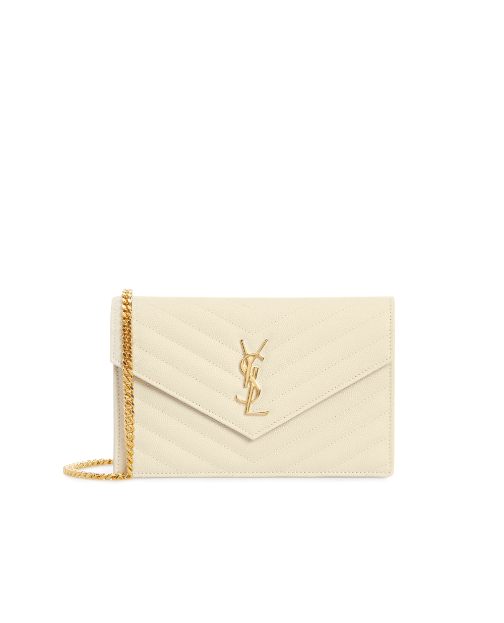 Шкіряний клатч Envelope Saint Laurent 393953-BOW01-, білий колір • Купити в інтернет-магазині Kameron