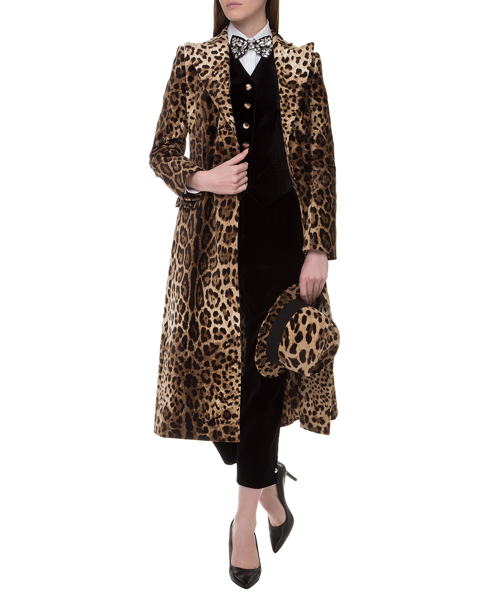 Бархатный жилет Dolce&Gabbana F79H6T-FUVAT, черный цвет • Купить в интернет-магазине Kameron