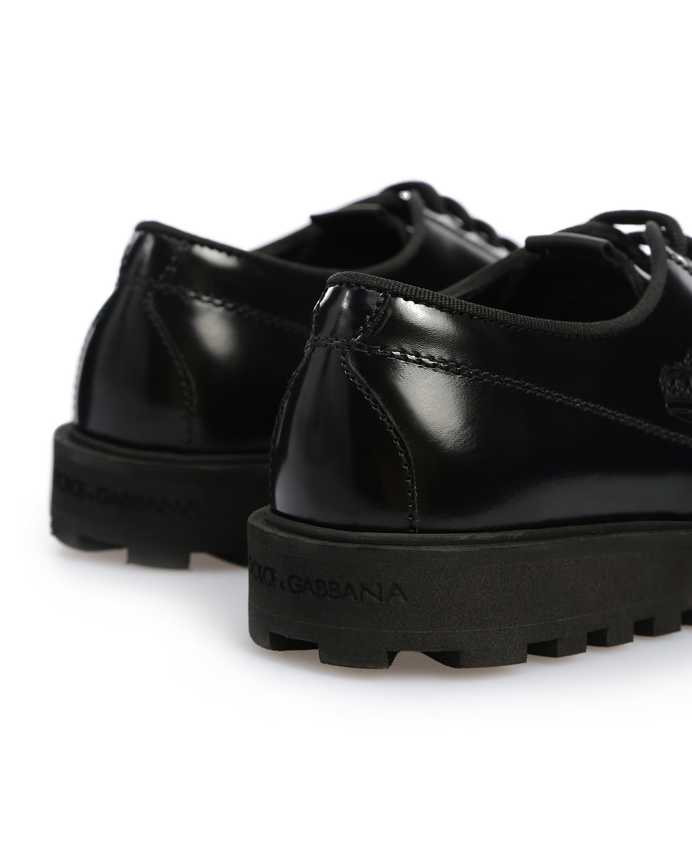 Детские кожаные дерби Dolce&Gabbana Kids DA0785-AX155-M, черный цвет • Купить в интернет-магазине Kameron