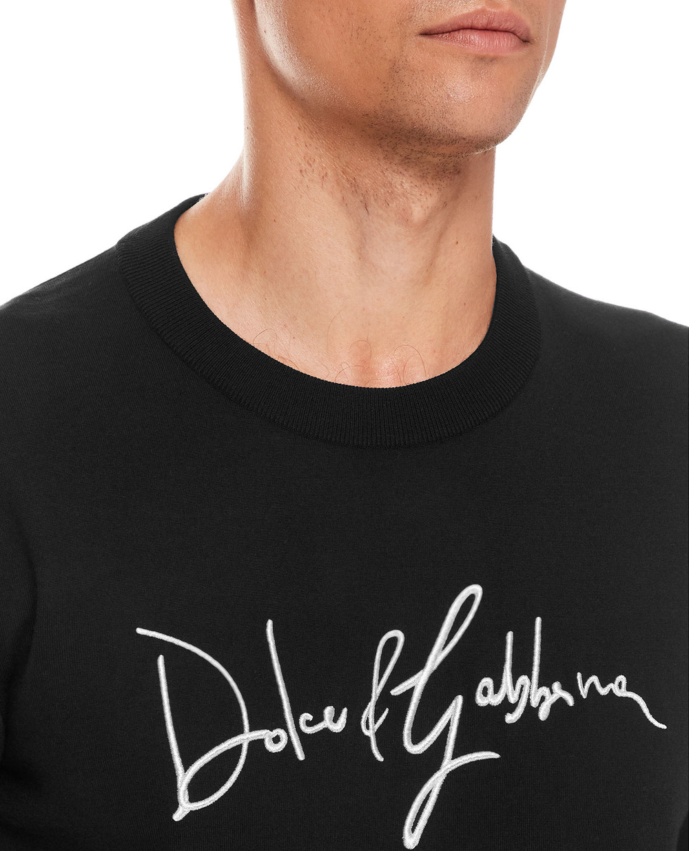 Шерстяной джемпер Dolce&Gabbana GX526Z-JBVF8, черный цвет • Купить в интернет-магазине Kameron