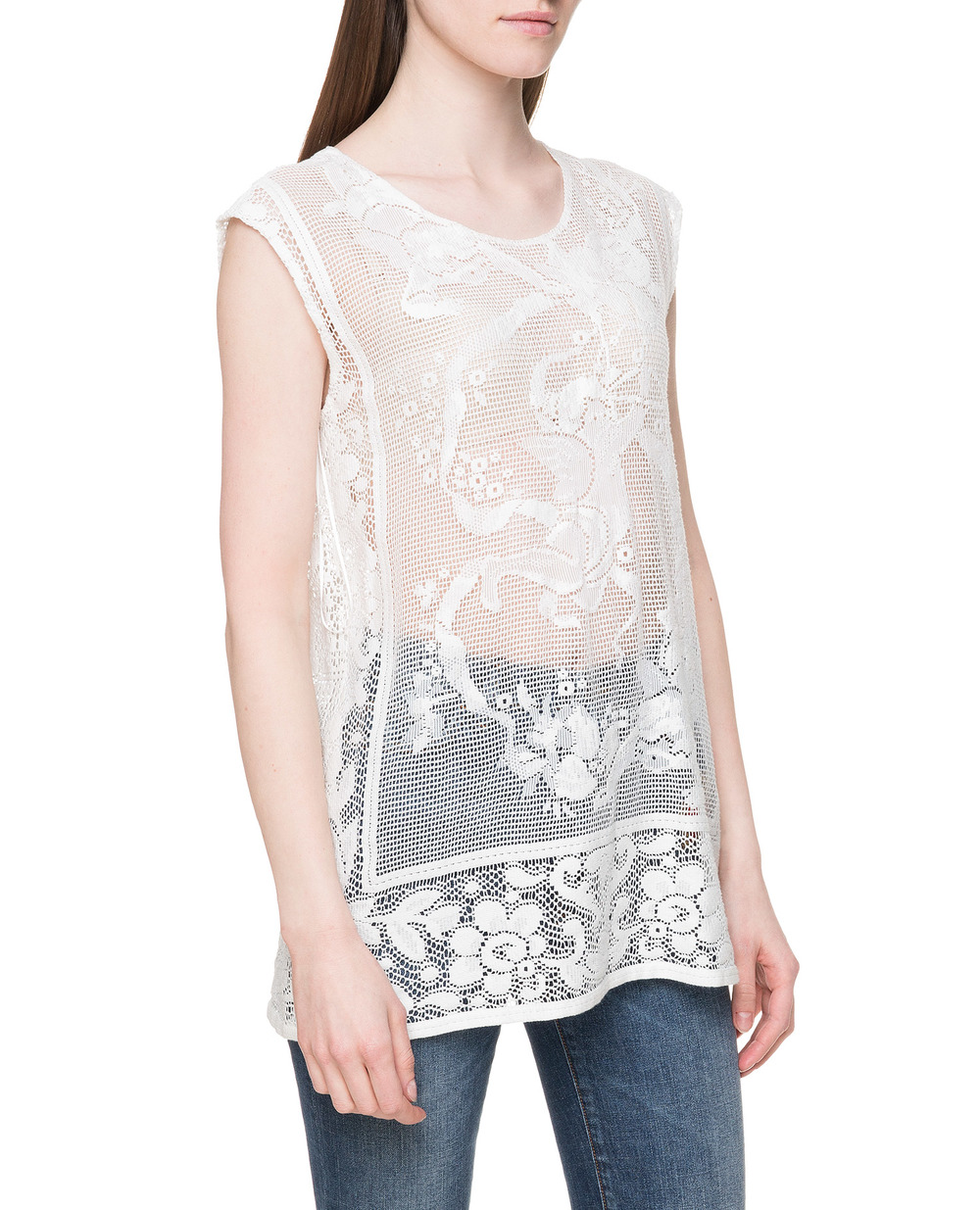 Кружевной топ Dolce&Gabbana F73E8Z-HHMBD, белый цвет • Купить в интернет-магазине Kameron