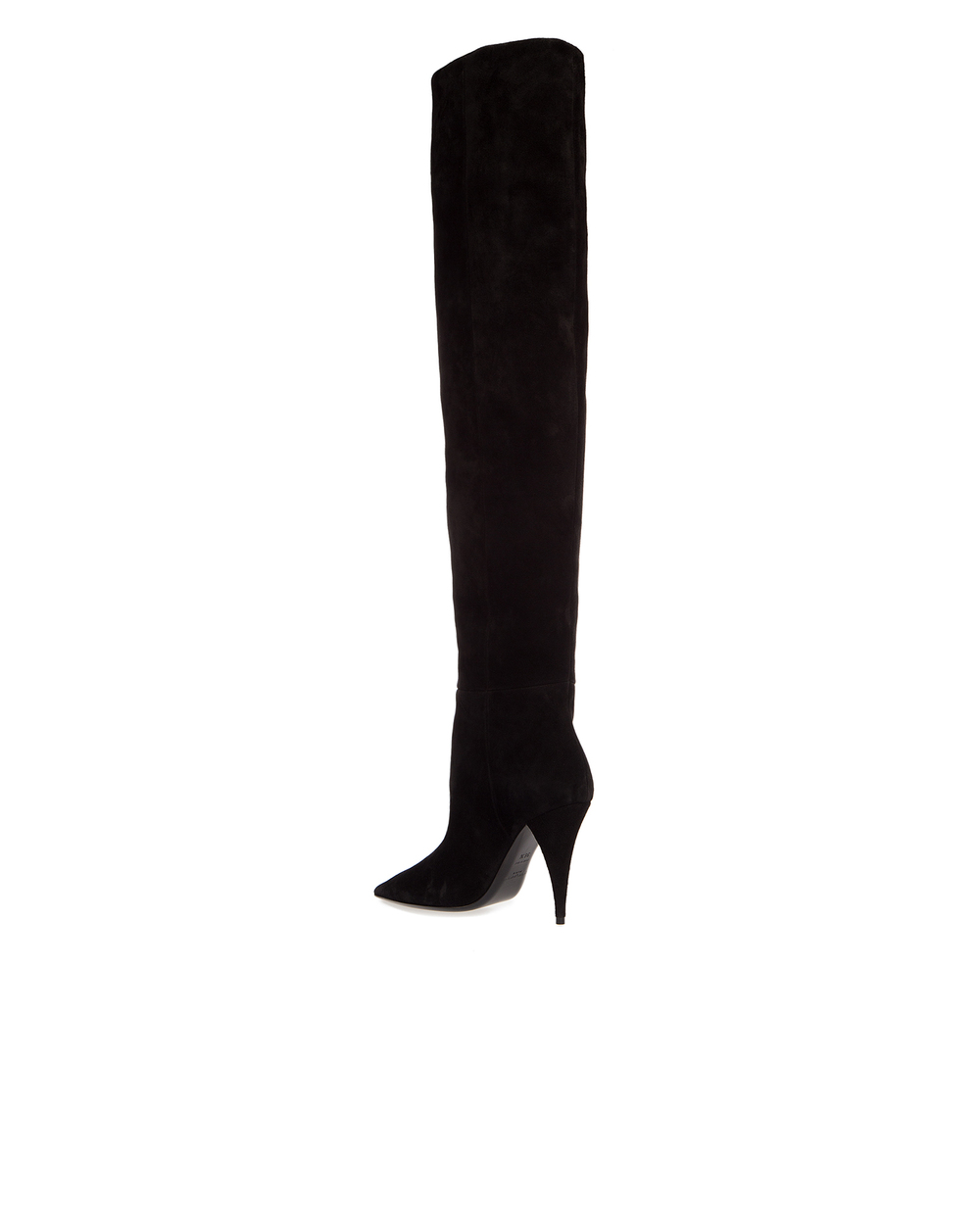 Замшеві ботфорти Saint Laurent 580169-0LI00, чорний колір • Купити в інтернет-магазині Kameron